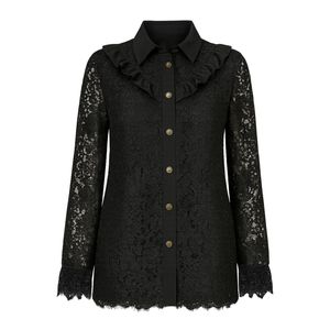 شومیز آستین بلند یقه برگردان زنانه مدل گیپور مجلسی 28783832