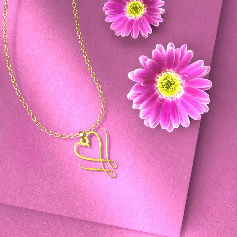 گردنبند طلا 18 عیار زنانه مدوپد مدل  طرح قلب کد E1266