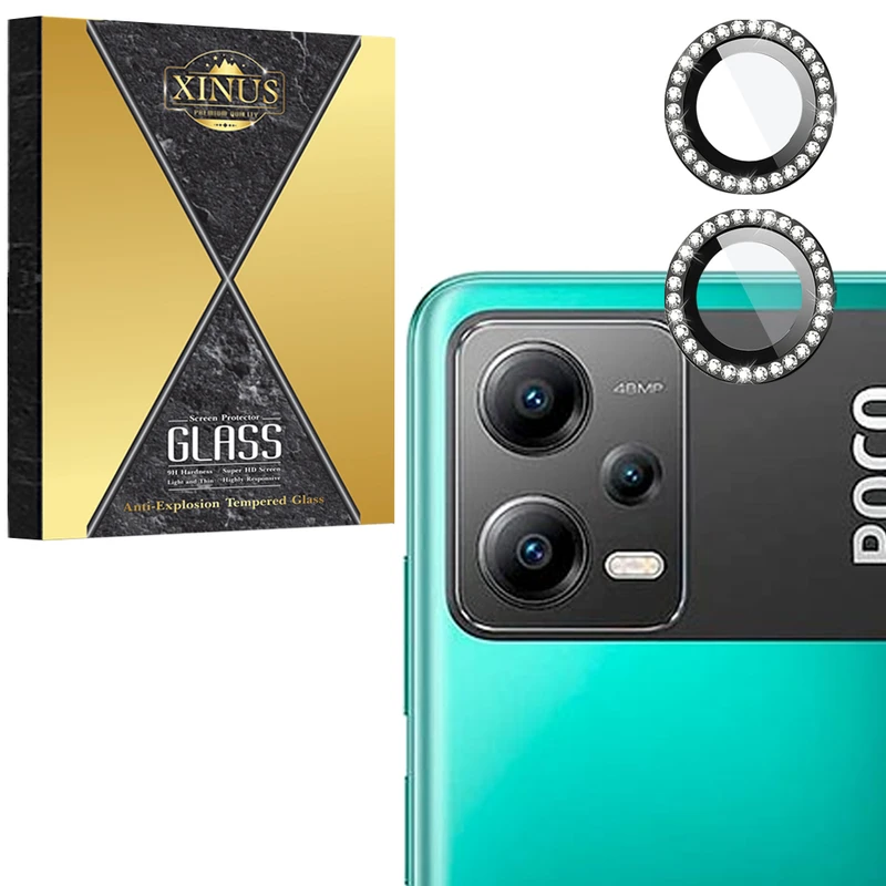 محافظ لنز دوربین شیشه‌ای ژینوس مدل RINX مناسب برای گوشی موبایل شیائومی Redmi Note 12 5G / Poco X5