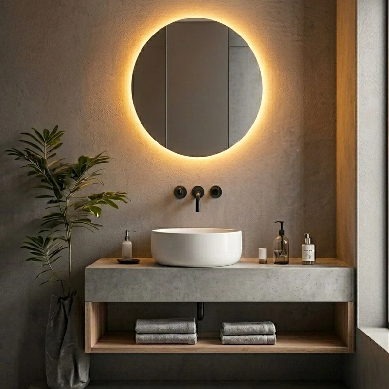 آینه سرویس بهداشتی مدل دایره سایز 50 سانتیمتر