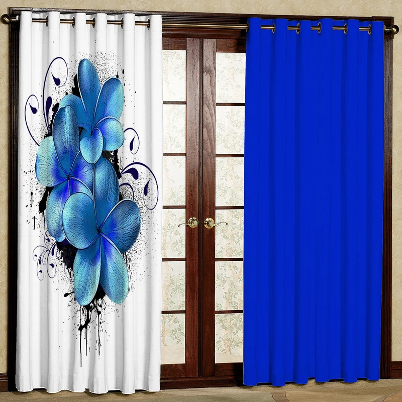 پرده مدل گل دار مخمل پانچی کد 527a سایز 140x280 سانتی متر
