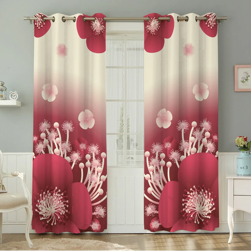 پرده نیروانا طرح  گل مدل هازان کد 4212 سایز 140×280 سانتی متر