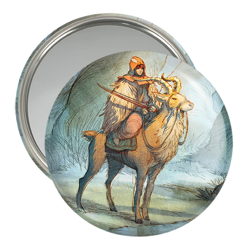 آینه جیبی خندالو مدل یاکورو و آشیتاکا انیمه پرنسس مونونوکه کد 34088