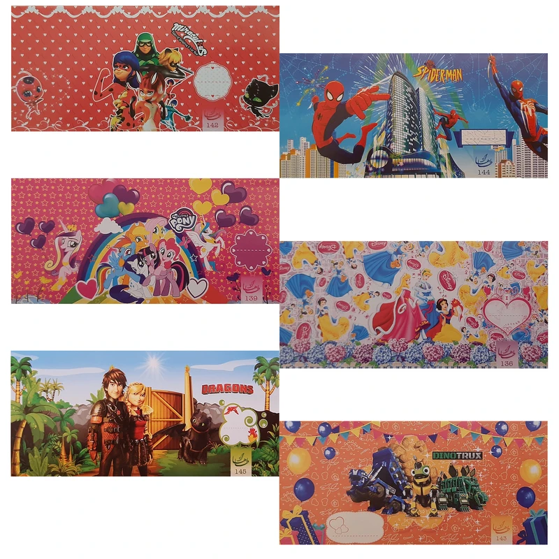 پاکت پول طاها مدل کارتونی کد 915 مجموعه 6 عددی