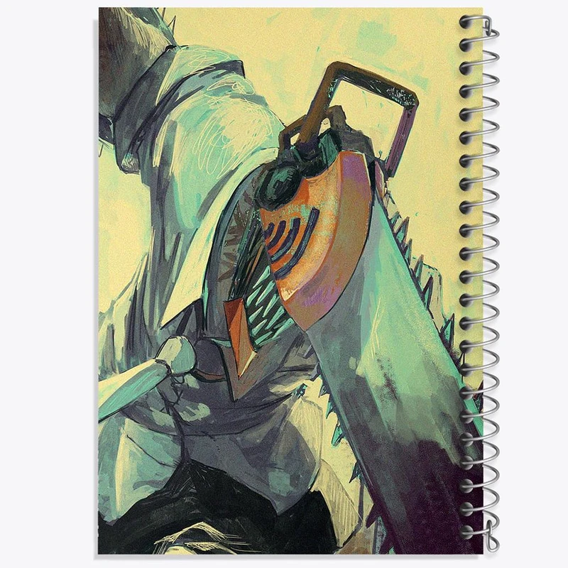 دفتر نقاشی 50 برگ خندالو مدل دنجی انیمه مرد اره ای Chainsaw Man کد 18001