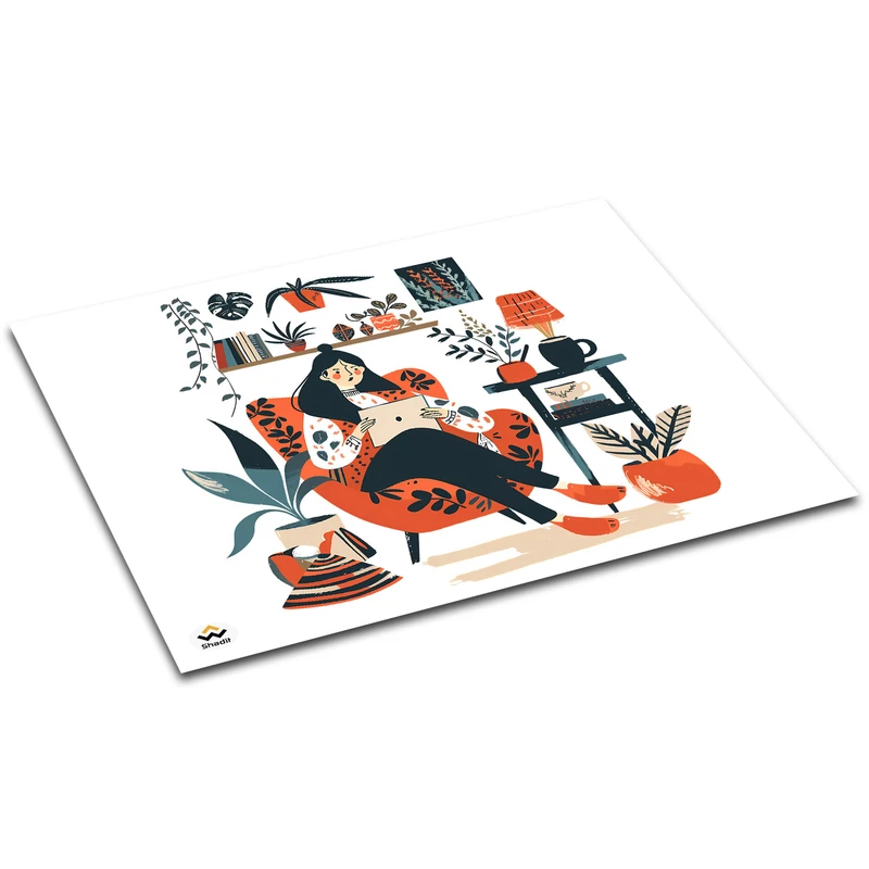 ماوس پد شادیت مدل دختر کتابخوان کد01 سایز24*19 سانتیمتر 