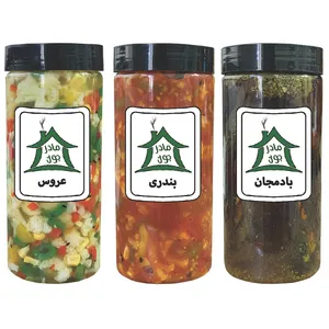 ترشی عروس و بندری و بادمجان خونه مادرجون - 2100 گرم بسته 3 عددی
