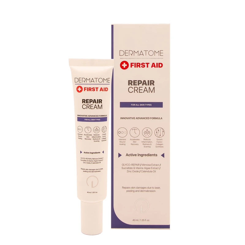 عکس شماره 2 : کرم ترمیم کننده درماتوم مدل first aid حجم 40 میلی لیتر