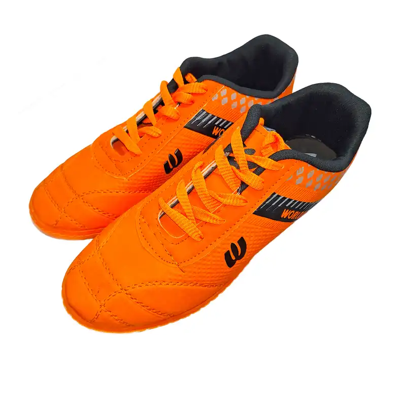 کفش فوتبال مدل WORLDCUP چمنی استوک دار رنگ نارنجی