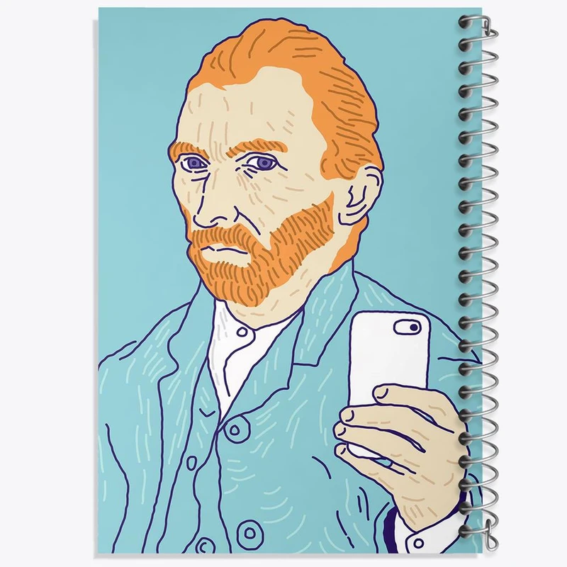 دفتر شطرنجی 50 برگ خندالو طرح سلف پرتره ونگوگ کد 3733