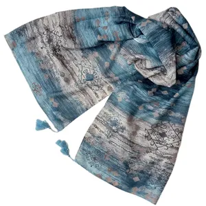 شال زنانه لورنزو مدل نخی پاییزه طیفی