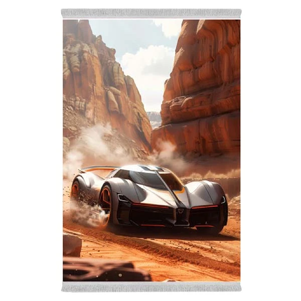 فرش پارچه‌ای دفه مدل فرشینه طرح فانتزی کد 8208