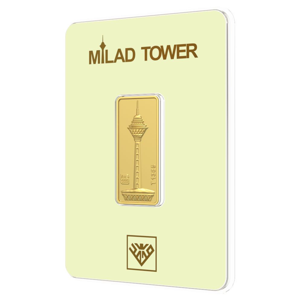 شمش طلا 24 عیار طلای محمد مدل برج میلاد کد SM900 - - 2
