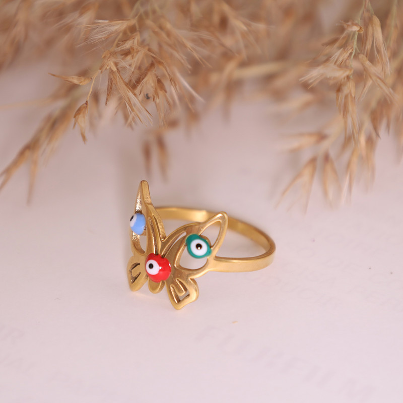 انگشتر زنانه ماصرم طرح پروانه کد Ri3093