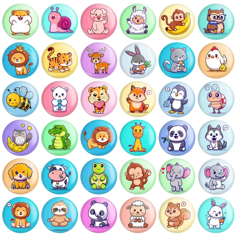 پیکسل خندالو طرح حیوانات کیوت و بامزه کد 73 مدل بزرگ مجموعه 36 عددی