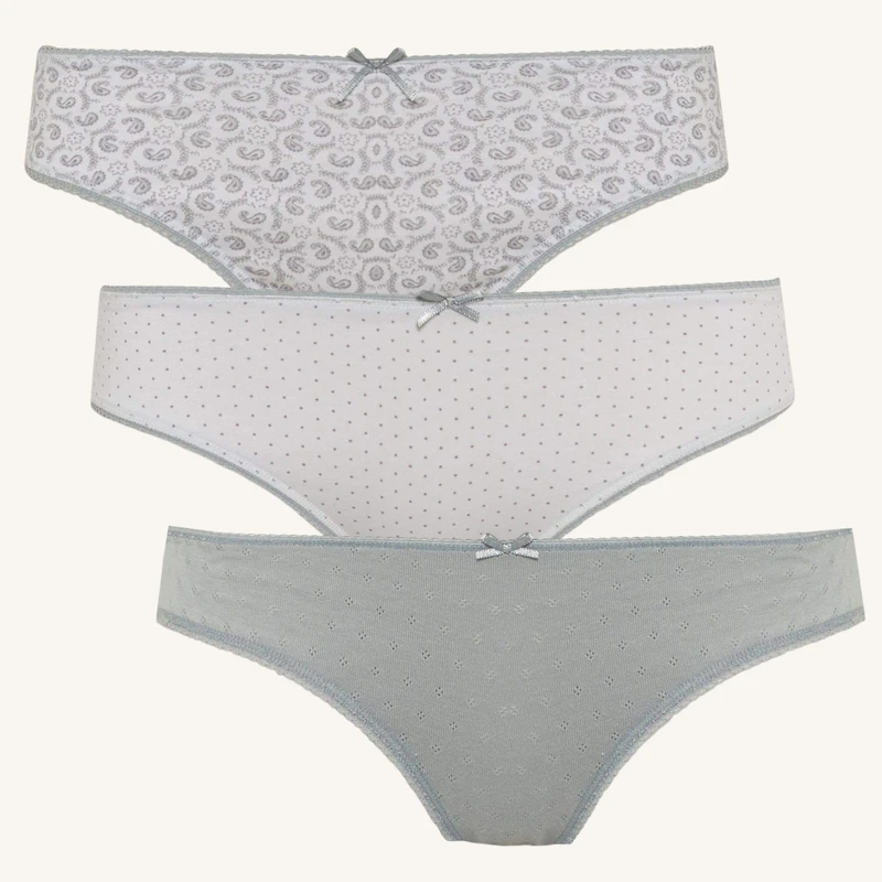 شورت اسلیپ نخی زنانه دفکتو مدل 059GR130 بسته 3 عددی