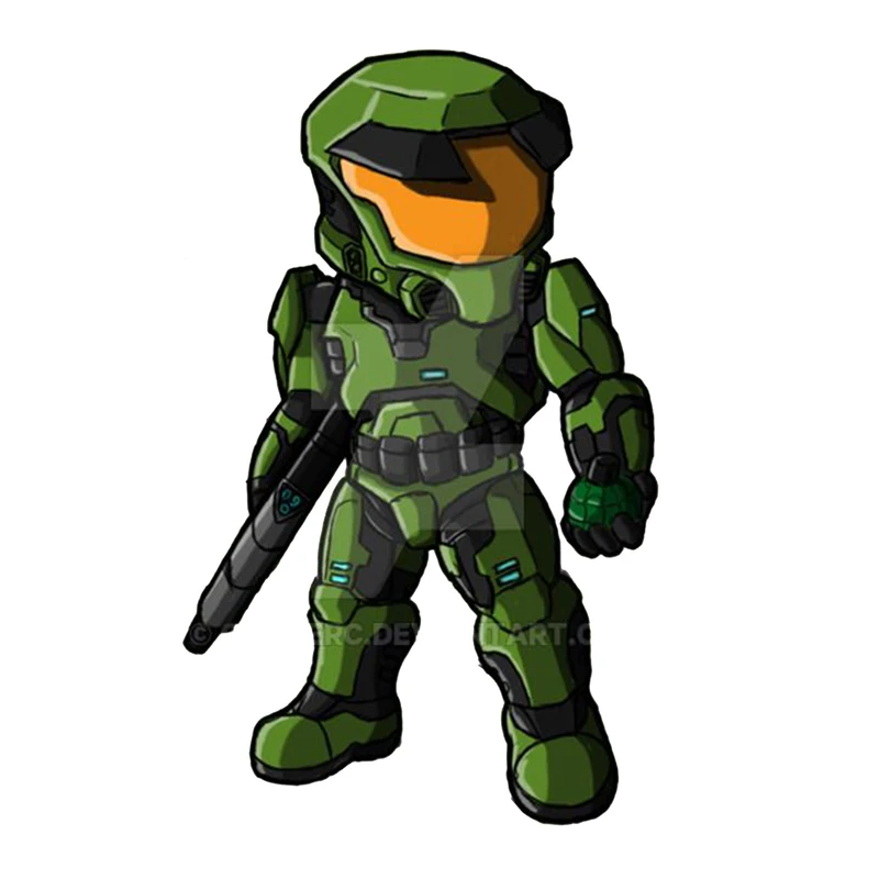استیکر لپ تاپ و موبایل مدل بازی طرح هیلو مستر چیف Halo Master Chief کد 3724