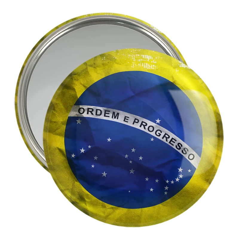 آینه جیبی خندالو مدل پرچم برزیل  کد 20691