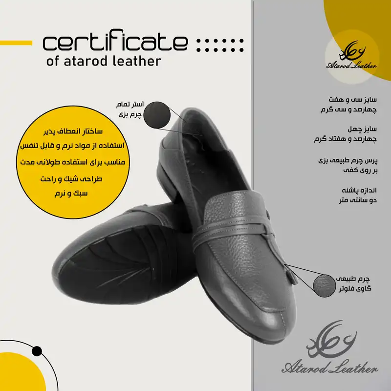 کفش زنانه چرم عطارد مدل چرم طبیعی کد SH167