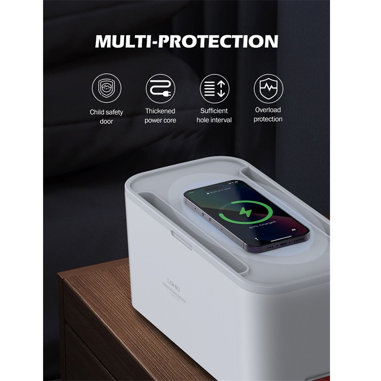 چند راهی برق و شارژر وایرلس الدینیو مدل LDNIO SN5311W