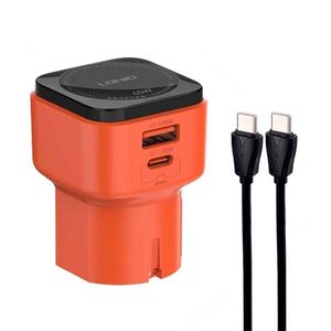 شارژر دیواری 45 وات 2 پورت الدینیو مدل Q2420 به همراه کابل USB-C