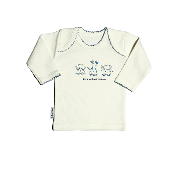 تی شرت آستین بلند نوزادی آدمک مدل فیل و زرافه کد 74390