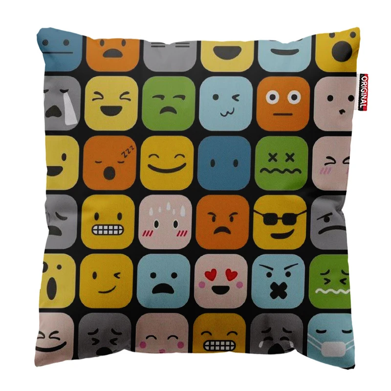 کوسن پاد آفرین مدل ایموجی های رنگی بامزه کد 34 سایز 30*30*15 سانتی متر