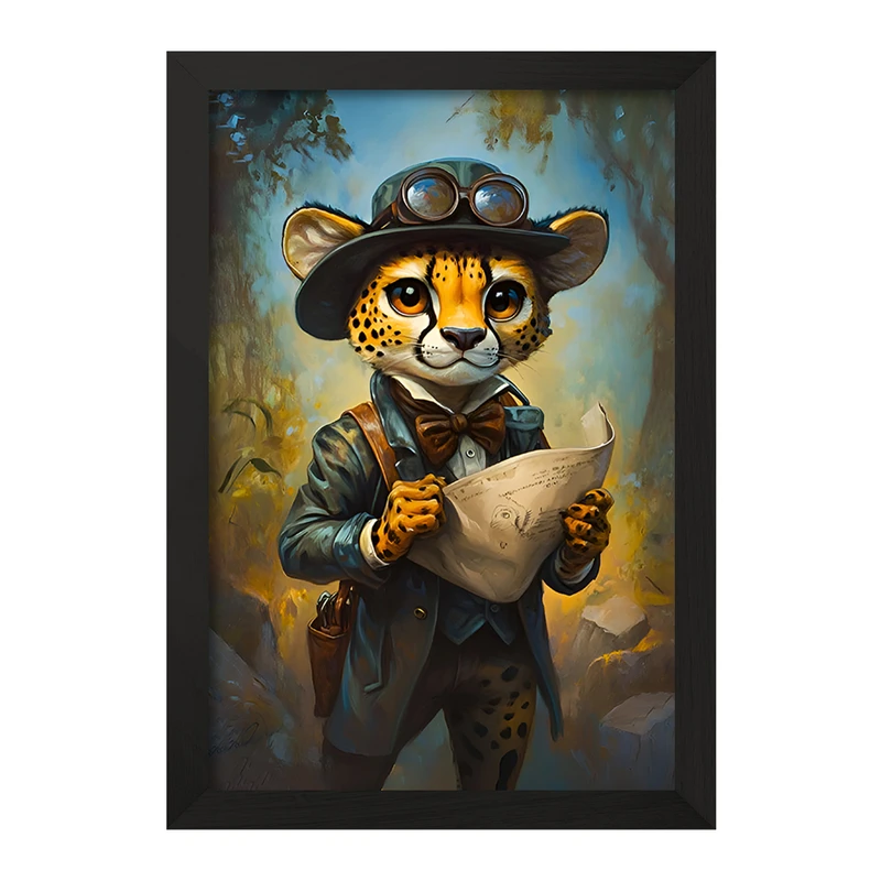 تابلو خندالو مدل یوزپلنگ جهانگرد کد F11784