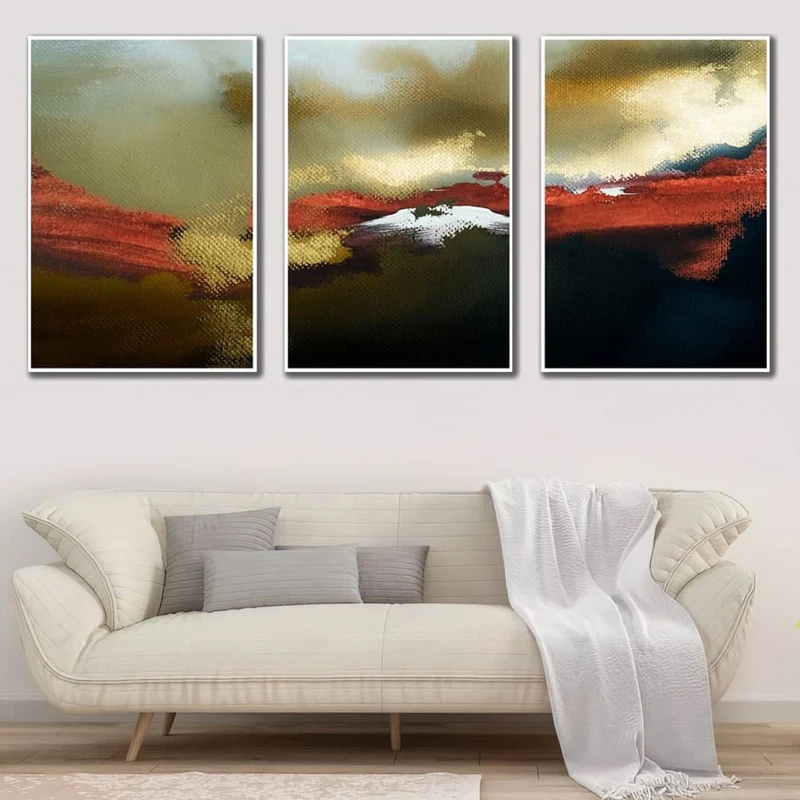 تابلو آتریسا طرح مدرن مدل AT00494 مجموعه 3 عددی