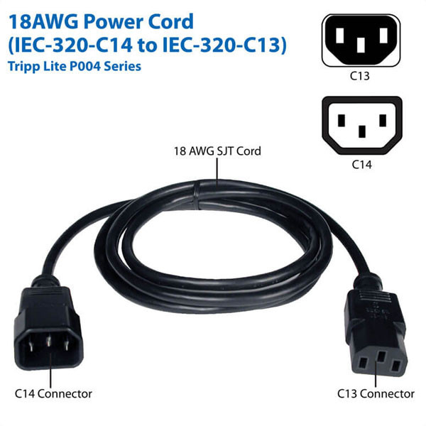 کابل برق بک تو بک تی سی تراست مدل TC-MPCB18 C13-C14 طول 1.8 متر