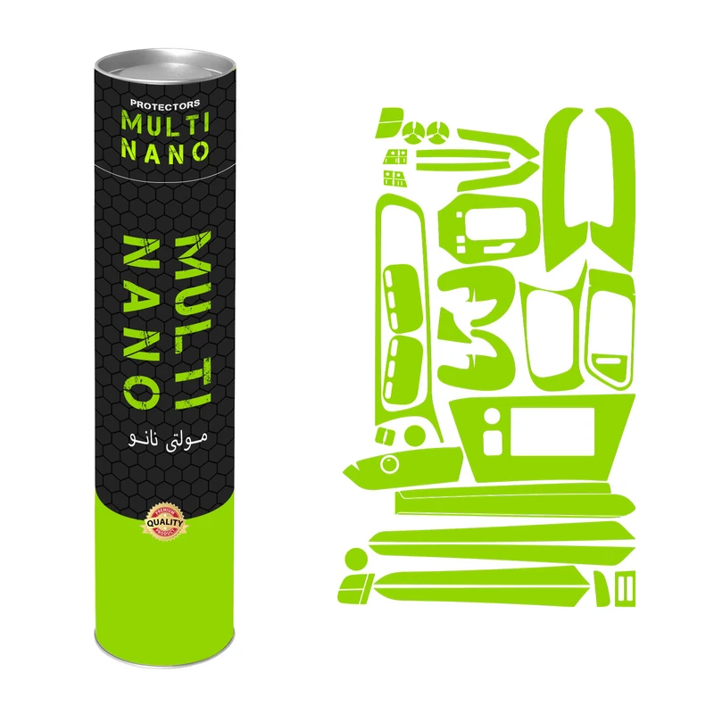 برچسب محافظ مانیتور و کنسول خودرو آنتی رفلکس مولتی نانو مدل X-F1B مناسب برای تارا اتومات مجموعه 55 عددی