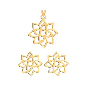 نیم ست طلا 18 عیار زنانه فرشته طرح  گل WHSL-000287