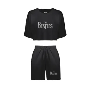 ست نیم تنه و شلوارک زنانه مدل the beatles