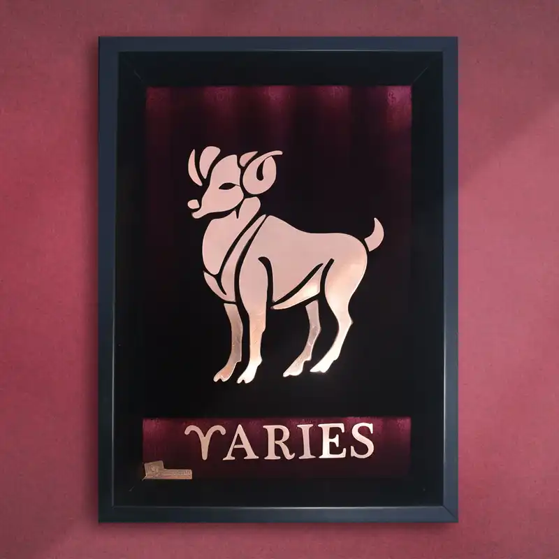 تابلو معرق مسی طرح نماد ماه تولد فروردین کد 2030-89