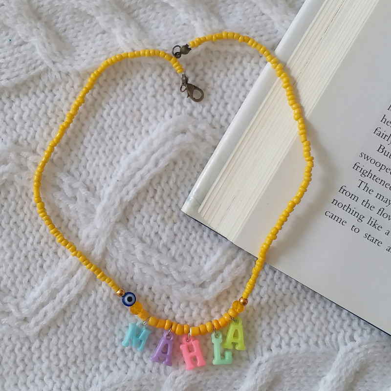 گردنبند دخترانه مدل تابستانی اسم مهلا G235 گردنبند دخترانه مدل تابستانی اسم مهلا G235