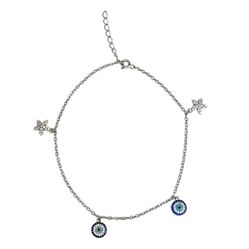 دستبند نقره زنانه مدل چشم نظر