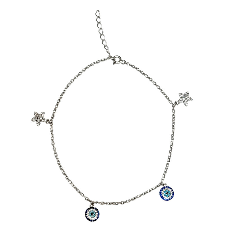 دستبند نقره زنانه مدل چشم نظر