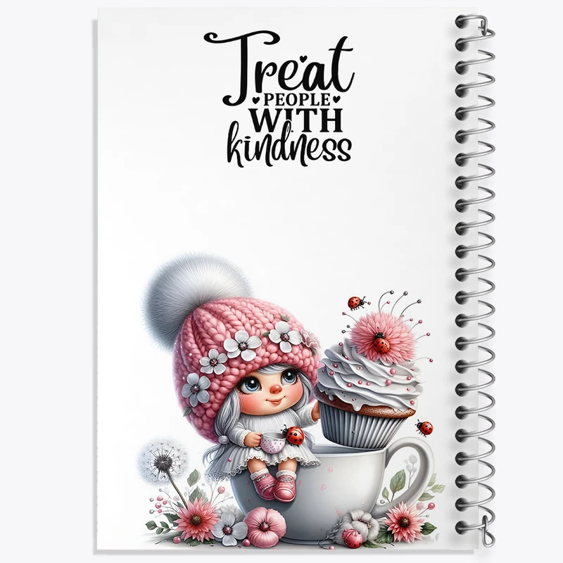 دفتر ژورنال نویسی 50 برگ خندالو مدل نقطه ای طرح دخترانه کیوت کد F5806