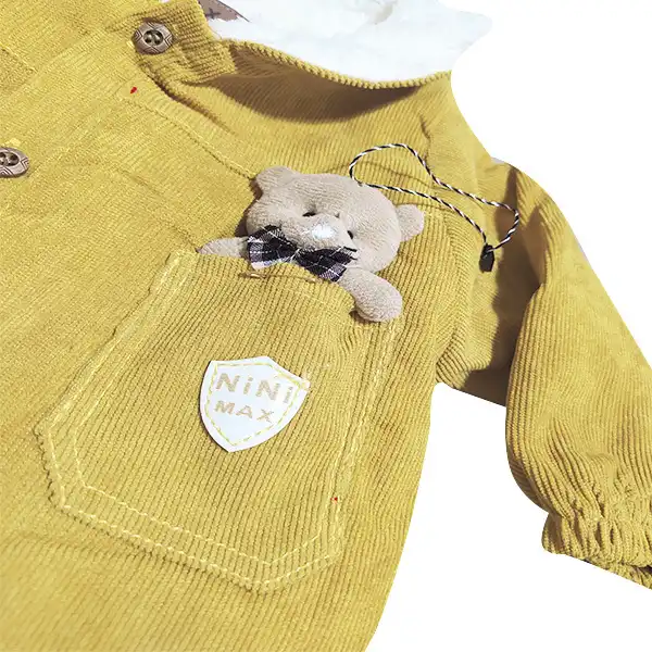 سرهمی نوزادی مدل عروسکی کبریتی رنگ کرم