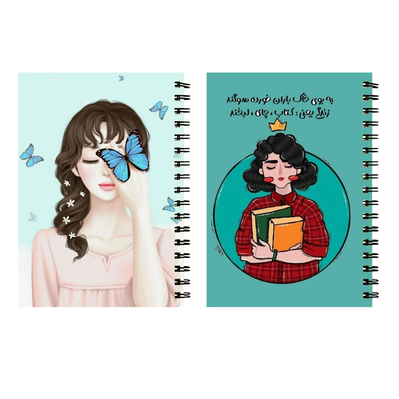 دفتر مشق 60 برگ طرح دختر فانتزی کد 37 بسته 2 عددی