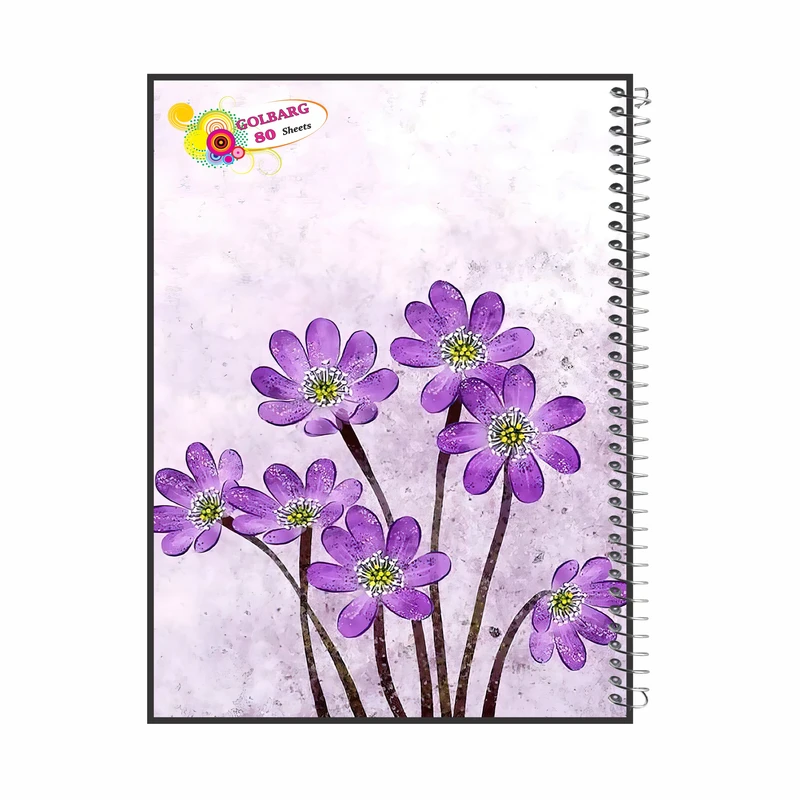 دفتر مشق 80 برگ گلبرگ طرح گل کد 3016
