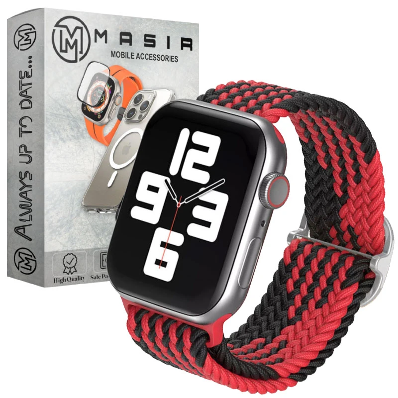  بند مسیر مدل Braided Bicolor Solo مناسب برای اپل واچ سری SE 2022 سایز 44 میلی متری
