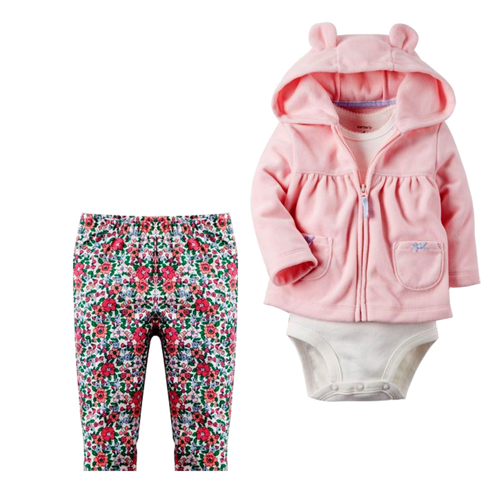 ست 3 تکه لباس نوزادی دخترانه کارترز مدل ca26