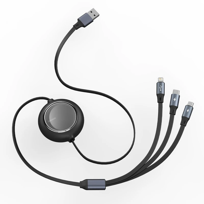 کابل تبدیل USB به MICRO USB / USB-C / لایتنینگ باسئوس مدل CAMLT-MJ01 طول 1.2 متر