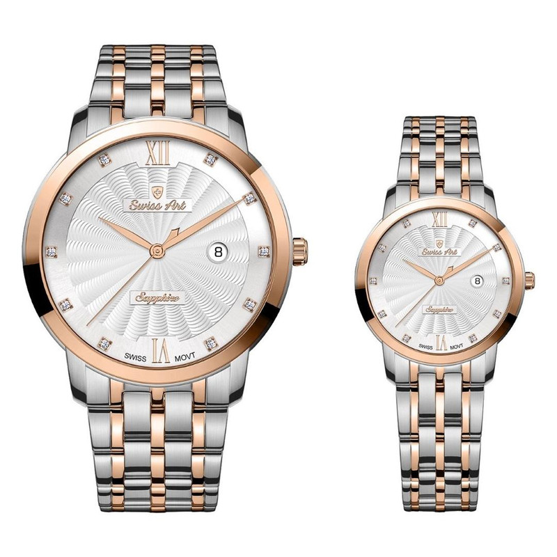 ست ساعت مچی عقربه‌ای زنانه و مردانه سوئیس آرت مدل 62001112-07