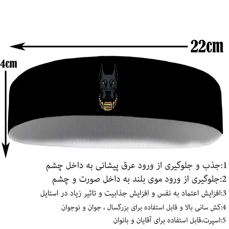 هدبند ورزشی آی تمر مدل dog کد 150