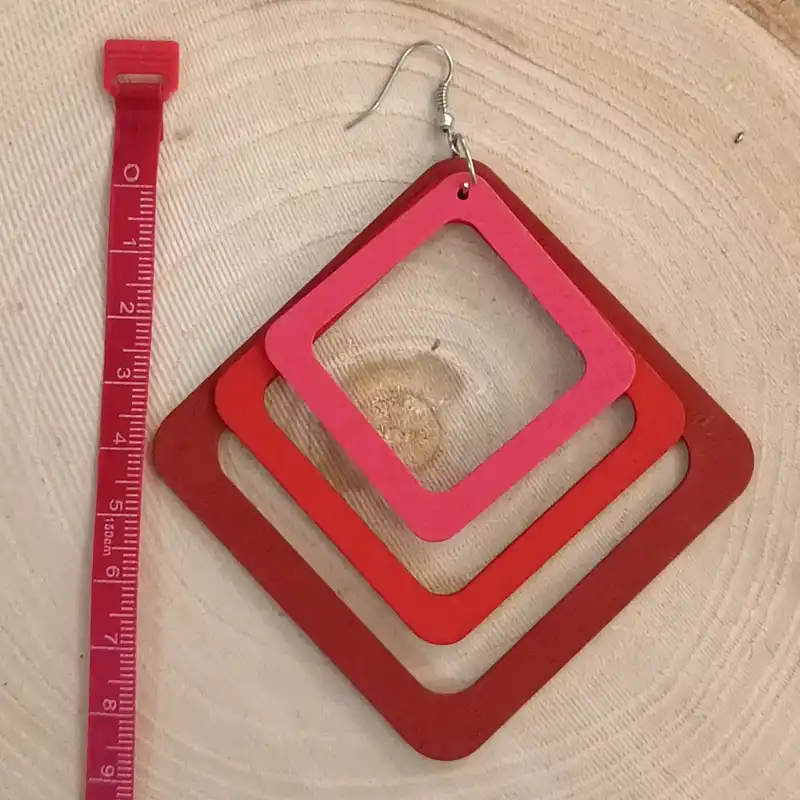 گوشواره زنانه مدل عروسکی چوبی