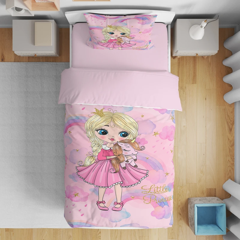 سرویس روتختی مدل دختر و رنگین کمان 4676 یکنفره 5 تکه