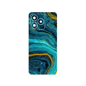 MAHOOT Turquoise marblewith golden streaks Cover Sticker for Realme C53
