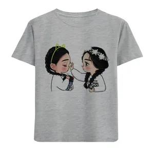 تی شرت آستین کوتاه دخترانه مدل دوستان مومشکی F698